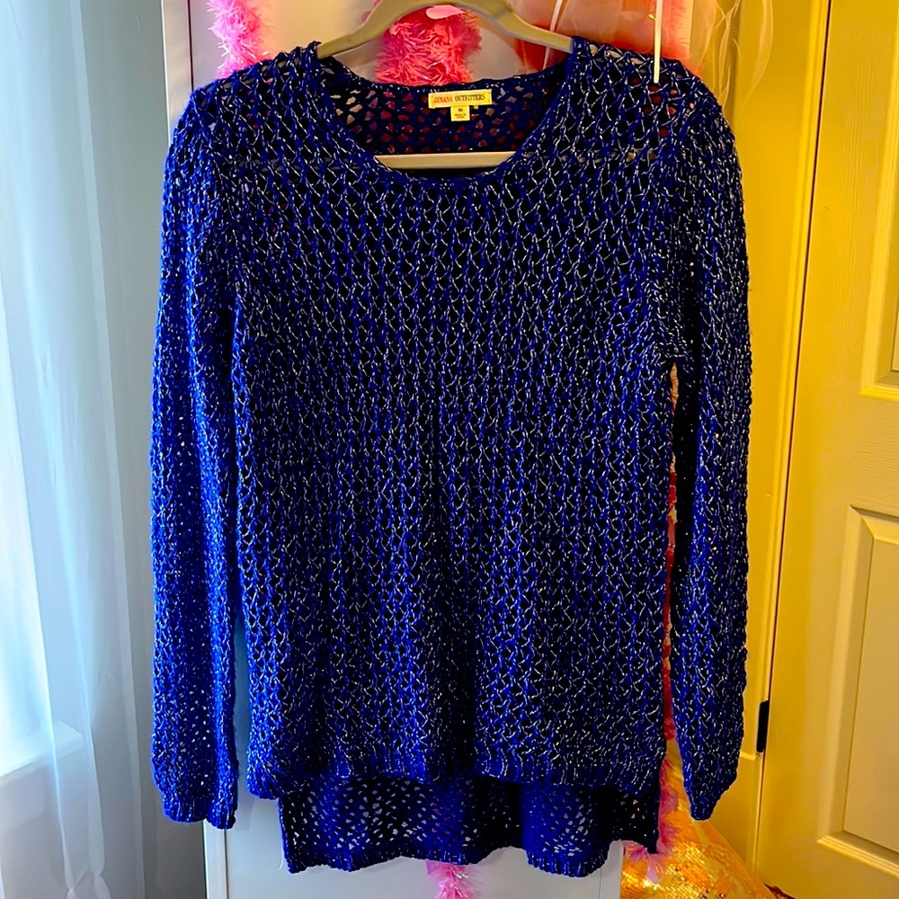 Blue and silver sparkly sweater Size M